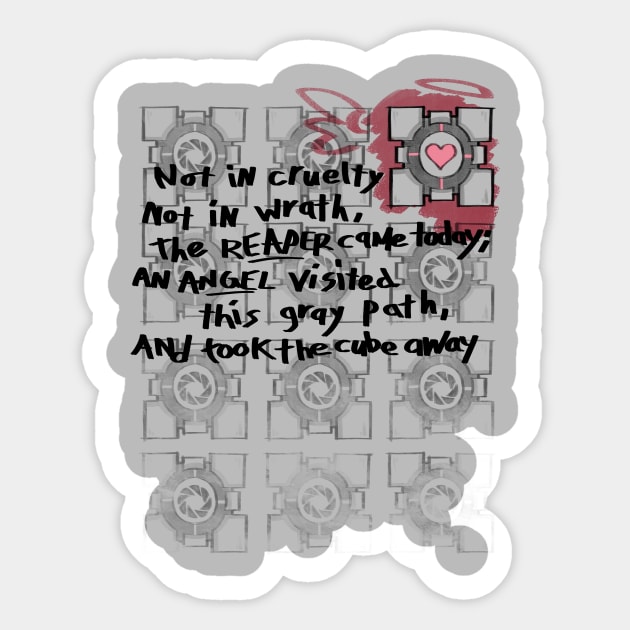 Companion Cube graffiti Sticker by NakaCooper